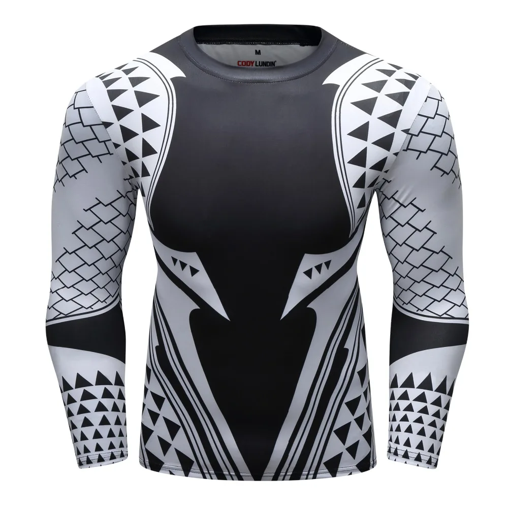 

Aquaman 3D Printed T shirts Men Compression Shirt 2018 Newest Character Cosplay Costume Long Sleeve Tops For Male Fitness Cloth