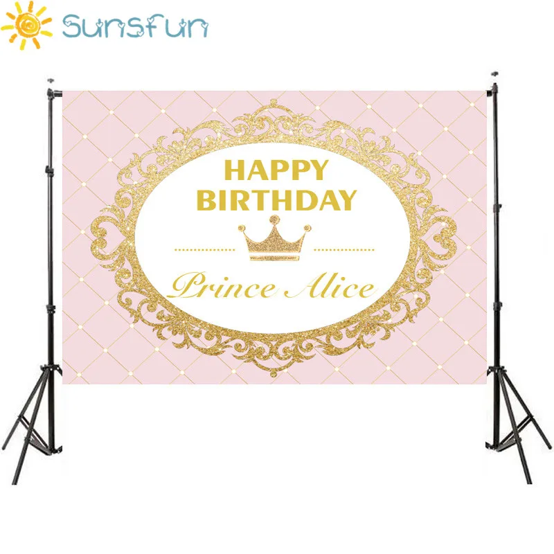 Sunsfun 7x5FT платье принцессы вечерние розового цвета с золотой отделкой на день
