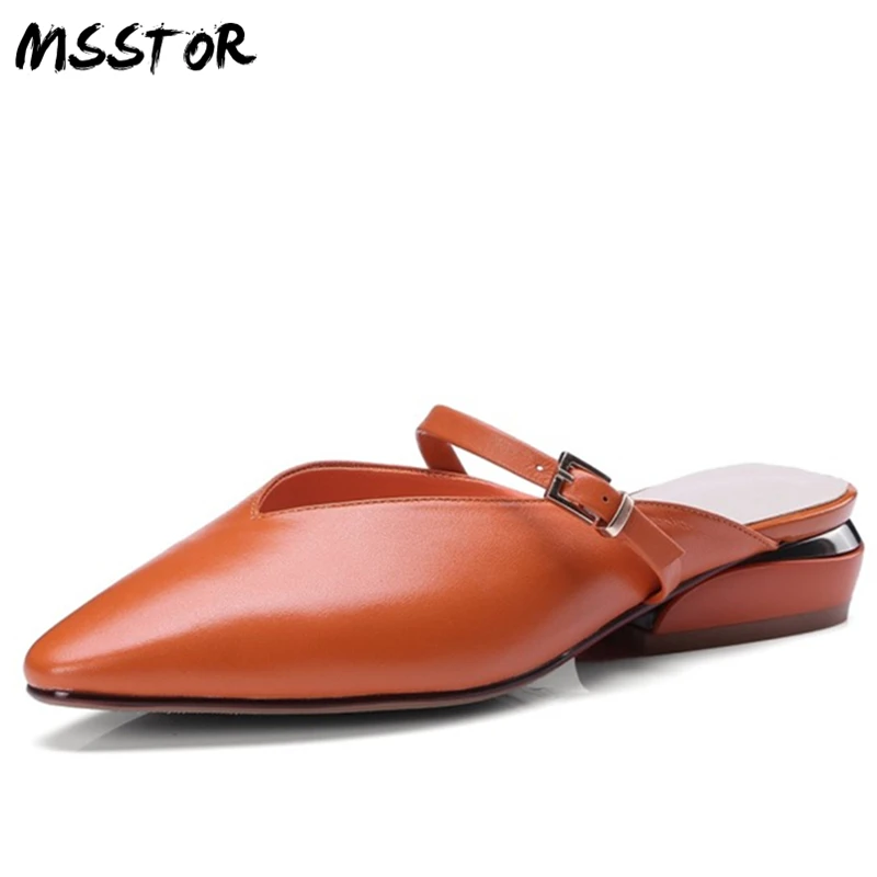 

MSSTOR Buckle Strap White Women Shoes High Heel Fashion Strange Style Hollow Causal Slppers Women Pointed Toe Women Summer Shoes