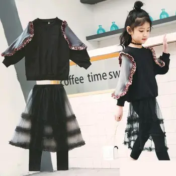 

Toddler Girls Clothes Set 2020 Spring Long Sleeve Shirts + Skirts Leggings 2pcs Sports Suit Pullover Girls Tracksuit 10 12 Year