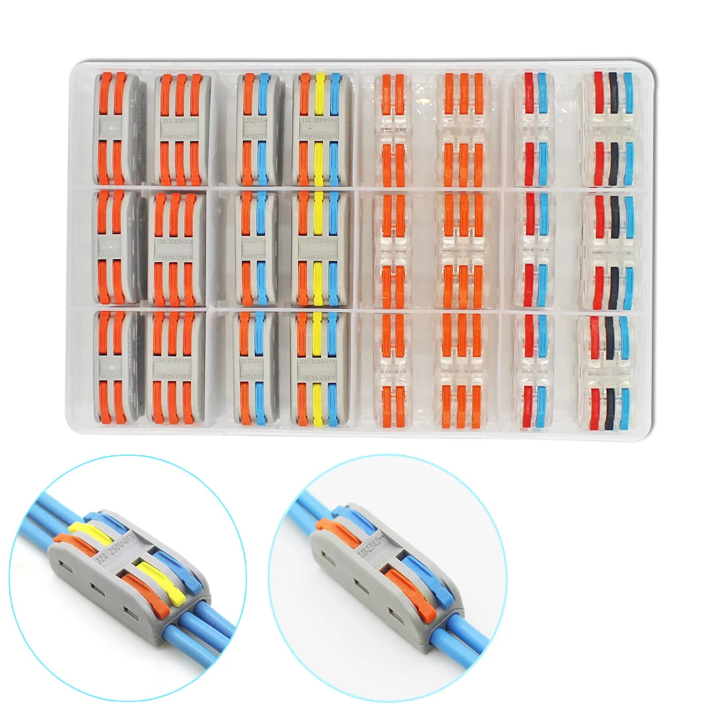 

WAGO new color mini fast wire connector (20-48 pieces / box), universal compact wiring connector, plug-in terminal block