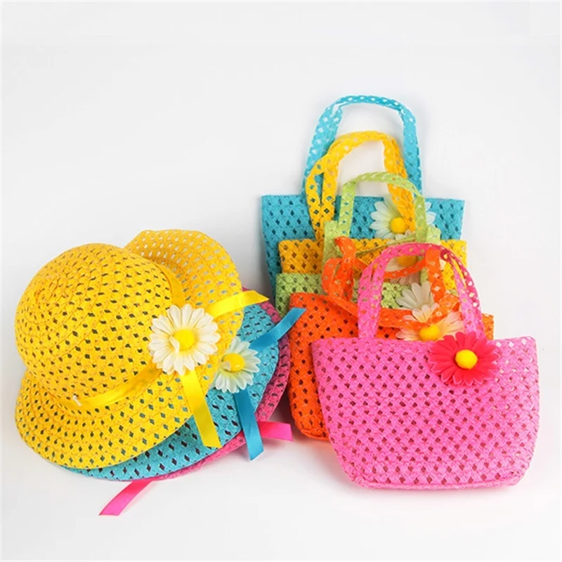 Summer Sun Hat Girls Kids Straw Hat Cap 