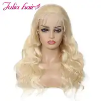 Ali Julia 13×4 13×6 #613 Blonde Transparent Lace Front Wigs Brazilian Body Wave Human Hair Wig 150% Density With Baby Hair Remy