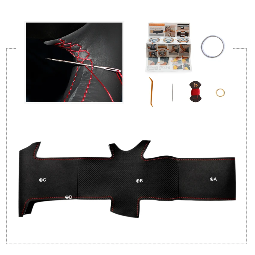 Чехол на руль MEWANT из черной искусственной кожи для Toyota Corolla 2004 2006 Caldina 2002 2007 RAV4 (US)
