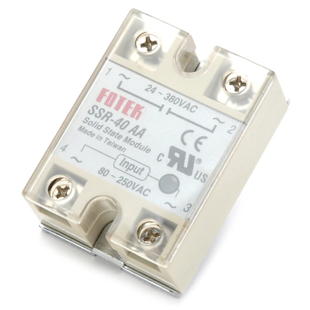 

1PC Solid State Relay SSR-40AA 40A AC Control Actually 80-250VAC TO 24-380VAC SSR 40AA H Relay Solid State Resistance Regulator