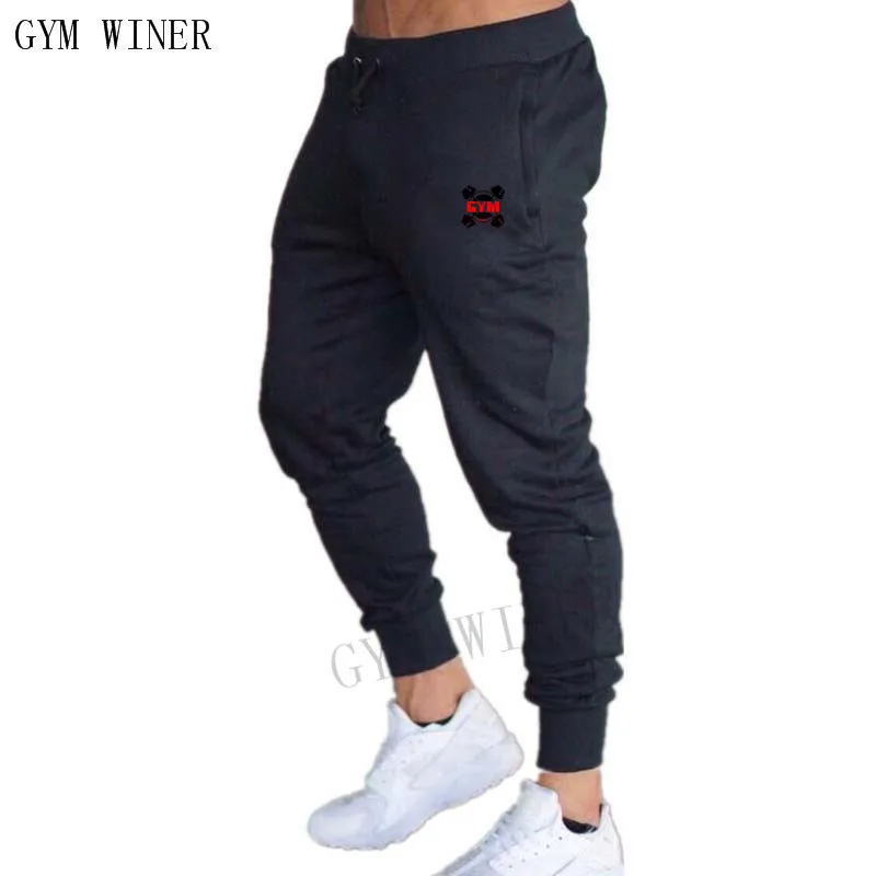 Новинка, мужские спортивные штаны для бега, одноцветные штаны для бега, бодибилдинга, спортивные штаны для тренировок, пробежек - Цвет: 16  Black