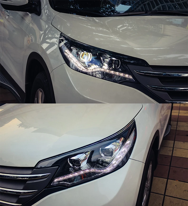 Для 2013- Honda CRV Фары Пара проектор Объектив светодио дный светодиодный дневной свет