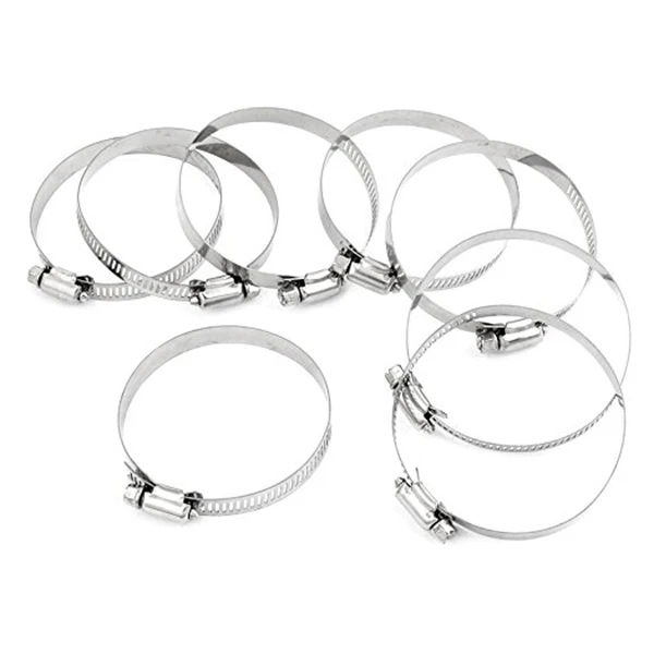 

8 Pcs Stainless Steel 52mm to 76mm Hose Pipe Clamps Clips Fastener