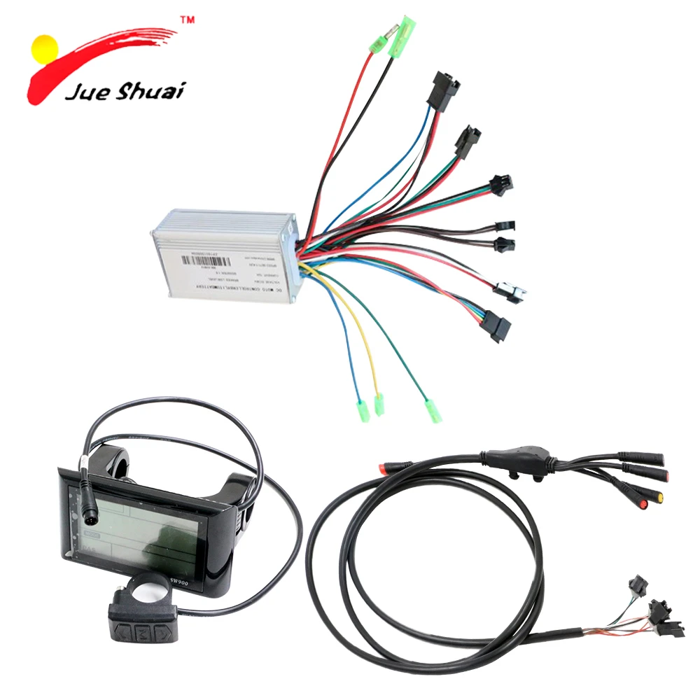Best 36V 48V 250W Electric Bike Controller Set Sine Wave LED SW900LCD Display Waterproof Cable for Electric Bicycle Ebike Kit Parts 4