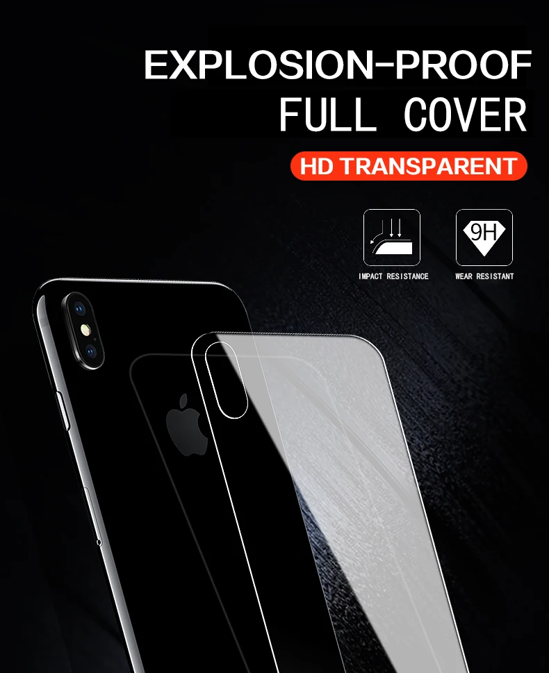 0.3mm 9H 2.5D Tempered Glass for iPhone X Xr Xs Max 7 Plus screen protector iphone 6 6S 7 8 Plus front and back Protective Film