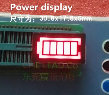 

20pcs 5 highlighted red Battery shape bar light battery 5-segment digital tube 3118 model