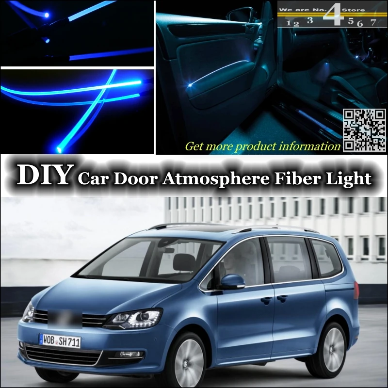 

interior Ambient Light Tuning Atmosphere Fiber Optic Band Lights For Volkswagen VW Sharan Inside Door Panel illumination Tuning