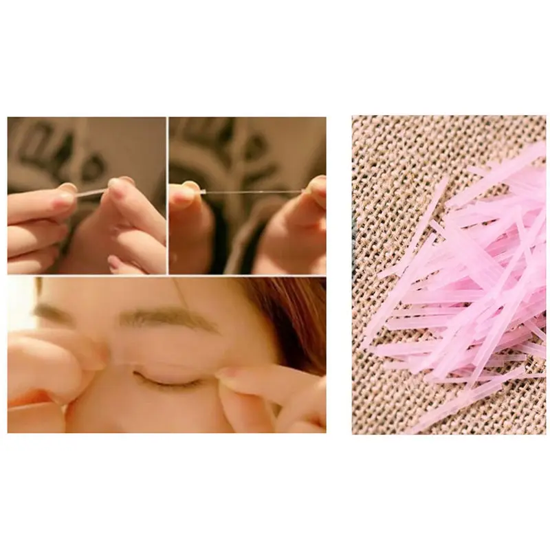 Shellhard 100pcs Invisible Fiber Eyelid Tape Double Side Adhesive Eyelid Stickers Cosmetic for Eyelid Tools