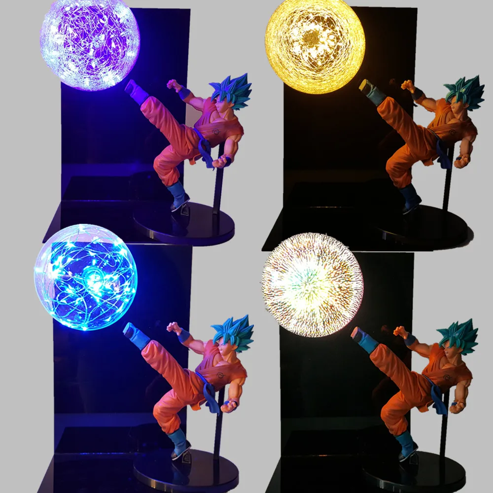 Dragon Ball Z God Goku Super Saiyan Led Light Action Figures Anime
