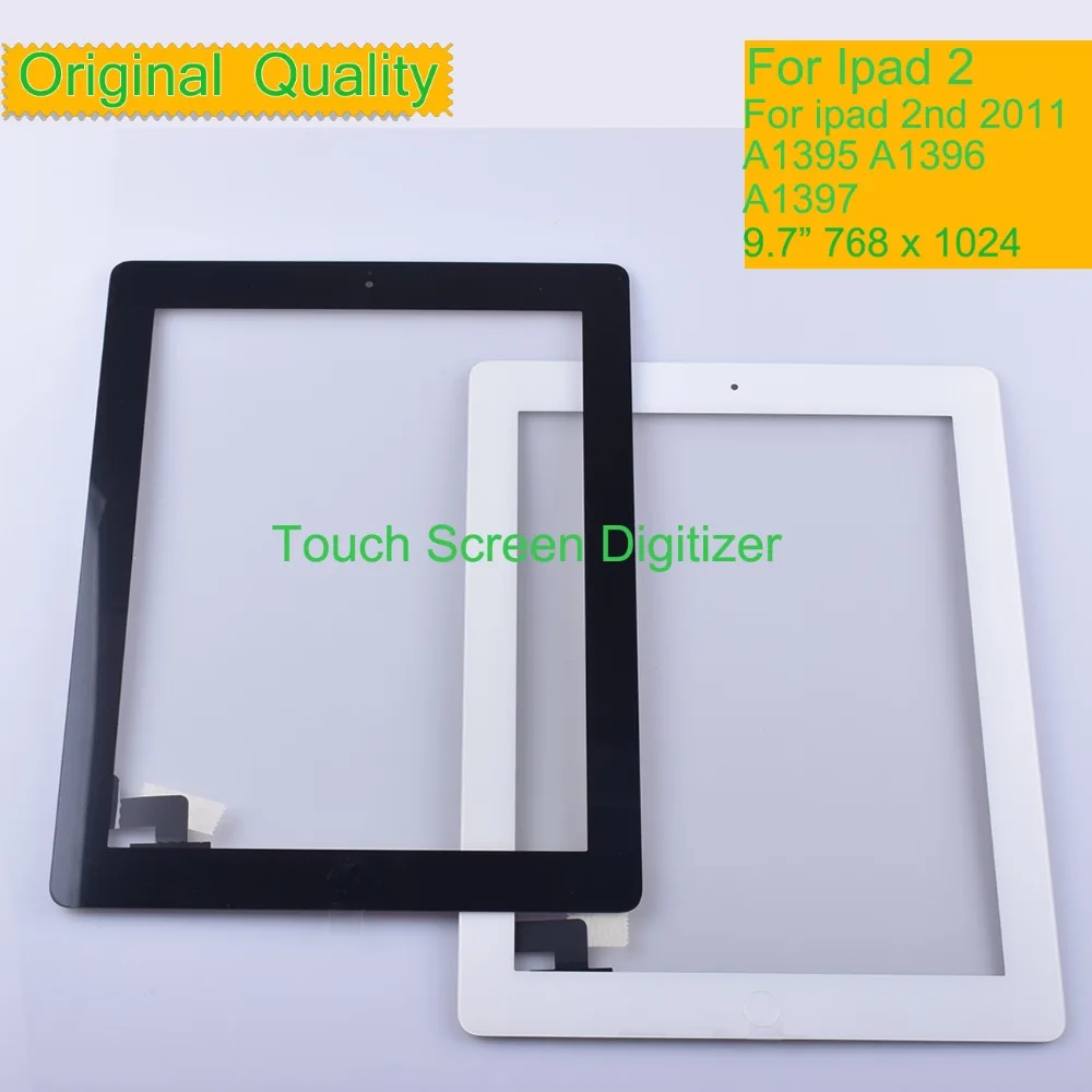 50 шт./лот DHL для iPad 2 2nd 2011 сенсорный экран планшета touch панель передняя внешняя стекло объектив сенсор с Главная Кнопка