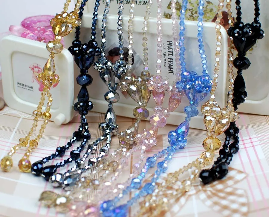 Handmadeallmatchlongdesigncrystalnecklacelongnecklacedesign