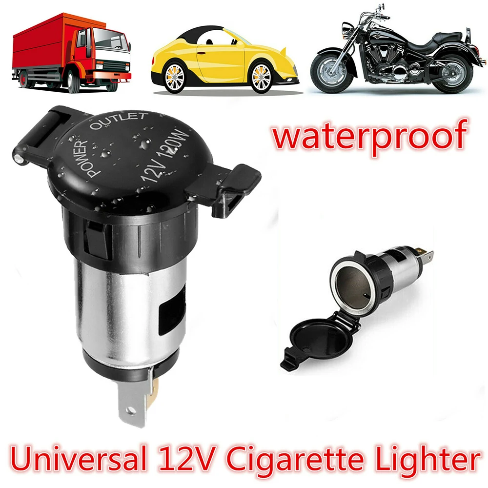 

1PC Socket Plastic for Motorcycle Car Truck Power 12V 120W Car Cigarette Lighter Socket Waterproof Car Cigarette Lighter Adapter