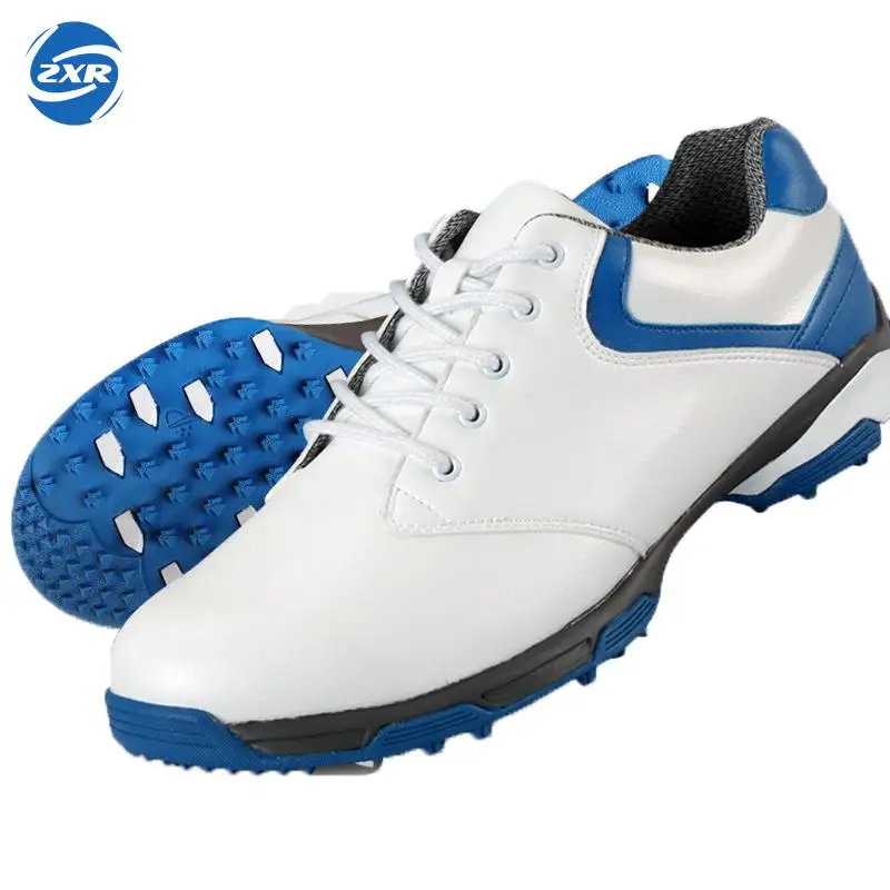 Водонепроницаемая дышащая лакированная дизайнерская мужская спортивная обувь на открытом воздухе противоскользящая Супер Легкая удобная кожаная обувь для гольфа