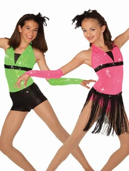 

Female Children Adult Latin Dance Jazz Dance Stage Performance Sequins Tassel