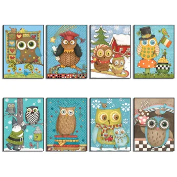 

Full Square / Round Diamond Painting Owl Family Crystal Mosaic Art Diamond Embroidery Beaded Cross Stitch Pixel Hobby & Crafts