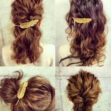 1 шт. ретро Женская Леди Девушка Мода металлический перо Шпилька для волос в виде листа заколка для хвоста заколка головной убор для укладки волос парикмахерские инструменты