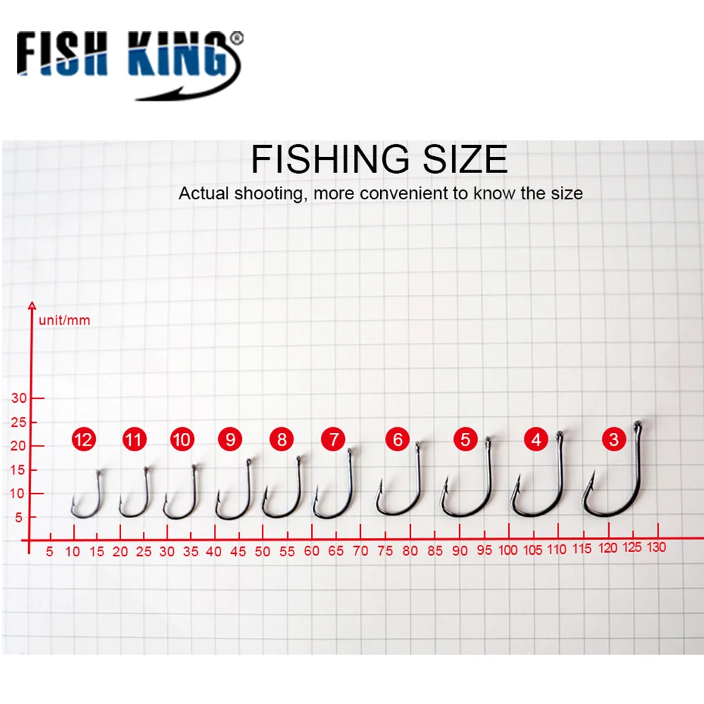 FISH KING 50 шт./лот рыболовный крючок TOMARU с кольцом 3 # 12 бородкой для ловли карпа Фидер