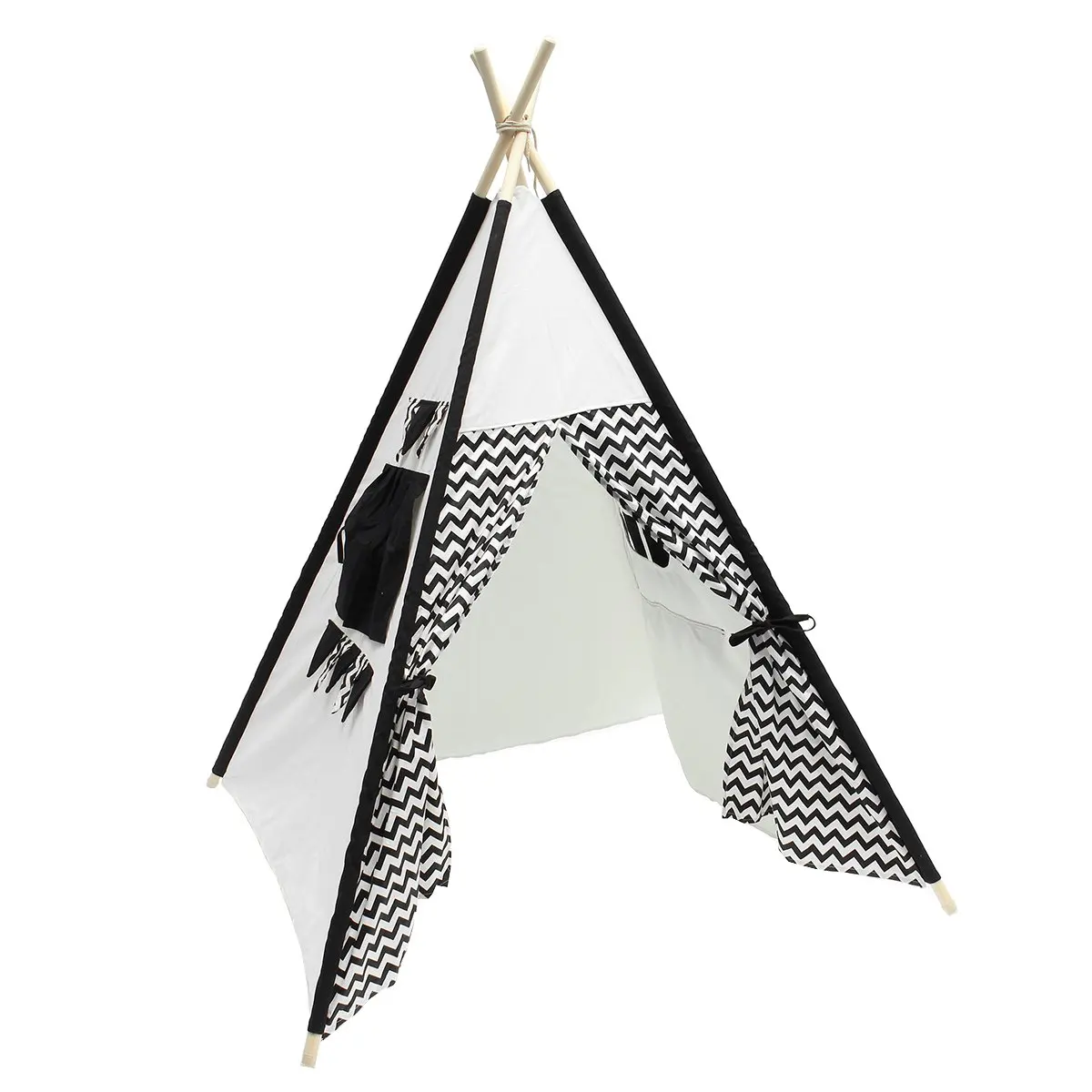 

Large Cotton Canvas Original Teepee Kids Teepee with Grey Indian Play Tent House Children Outdoor Indoor Tipi Tee Pee Tent
