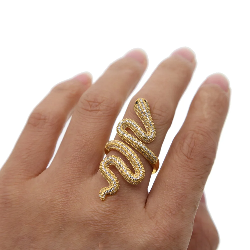 

Crazy Snake Rings Gothic Fashion Men Women Long Finger Jewelry Hip POP Crawl Snake Rings Punk Vintage Animal Jewelry Designer