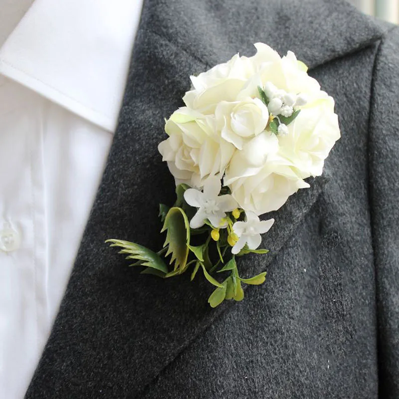 2 Kunstbloem Bruidegom Boutonniere Best man Bruid pols Corsages Bloem Pols bloem Home Party Decoratie - AliExpress