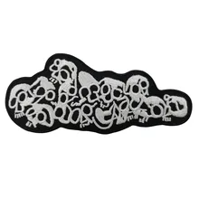 Нашивка в виде головы черепа, байкер, всадник, размеры, вышивка, забавное украшение для Хэллоуина, железное украшение спереди, для детей, девочек, нашивка, сделай сам, на заказ, значки