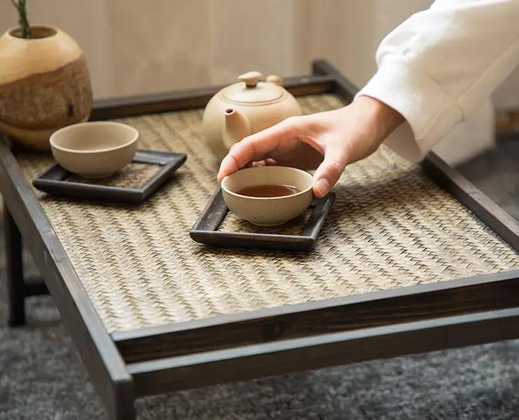 Portable Bamboo&Wood Foldable Breakfast Table Laptop Desk Bed Serving Tray TV Table Asain Style Low Tea Table Furniture Folding