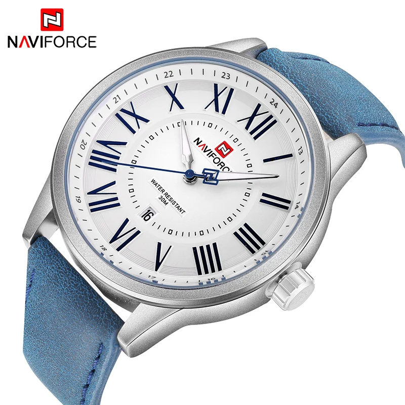 NAVIFORCE Degli Uomini Della Vigilanza Del Quarzo Grande quadrante numeri  Romani di Affari casual Sport Orologio Da uomo orologio Da Polso  Impermeabile Relogio Masculino|Quartz Watches| - AliExpress