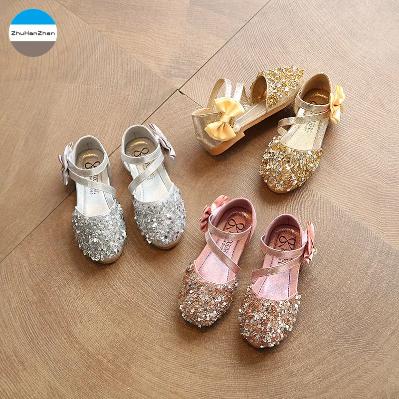 

2018 1 to 12 years old summer baby girls princess shoes bowknot fashion bling kids shoes breathable children sandals beach shoes