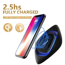 Phone X Wireless Charger Pad, Wofalo 7.5W Quick Wireless Charging Mat With LED Light for iPhone 8/8 Plus Only, Black