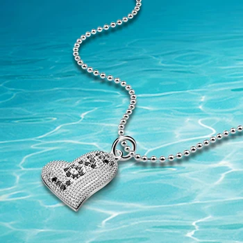 

925 sterling silver necklace woman jewelry, lovely heart-shaped pendant necklace,Individual letters LOVE fashion accessories.