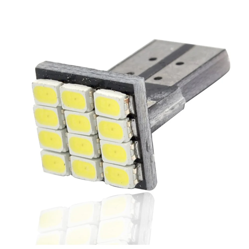 T10 W5W 12SMD 1206 Автомобильный Клин Белый светодиодный DC 12V Canbus без ошибок декодер автомобильные Внешние огни номерного знака угловая лампа резервная лампа - Испускаемый цвет: 12SMD White