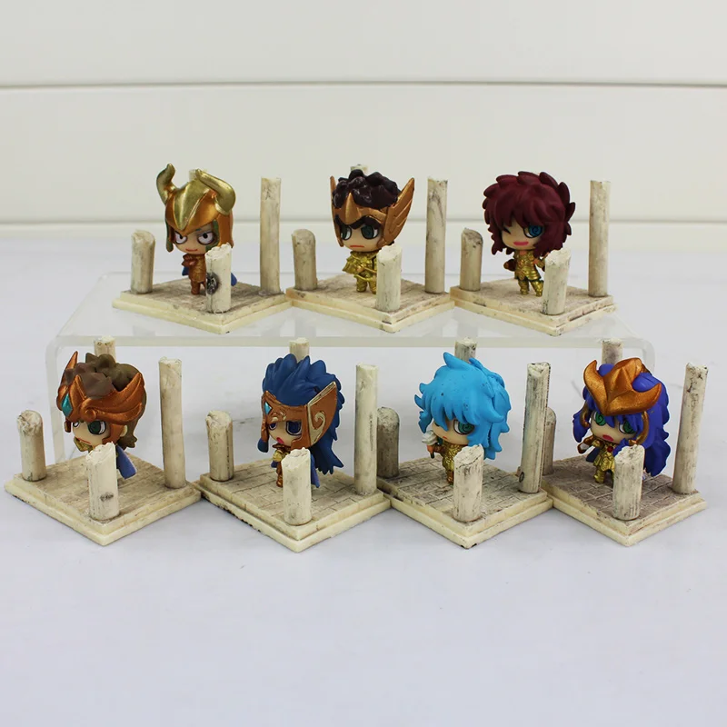 7 шт./лот Saint Seiya SHIRYU HYOGA SHUN IKKI JABUl Рыцари зодиака ПВХ экшн фигурка модель с коробкой