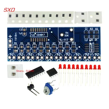 

10pcs NE555 CD4017 Running LED Flow Light Production Suite Control Board Module Capacitor Oscillator Clock Siganal DIY Kit