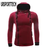 Sudadera con capucha URSPORTTECH hombres moda personalidad lado oblicuo Pull cremallera con capucha sudadera hombres primavera otoño manga larga Casual Hoody ► Foto 2/6