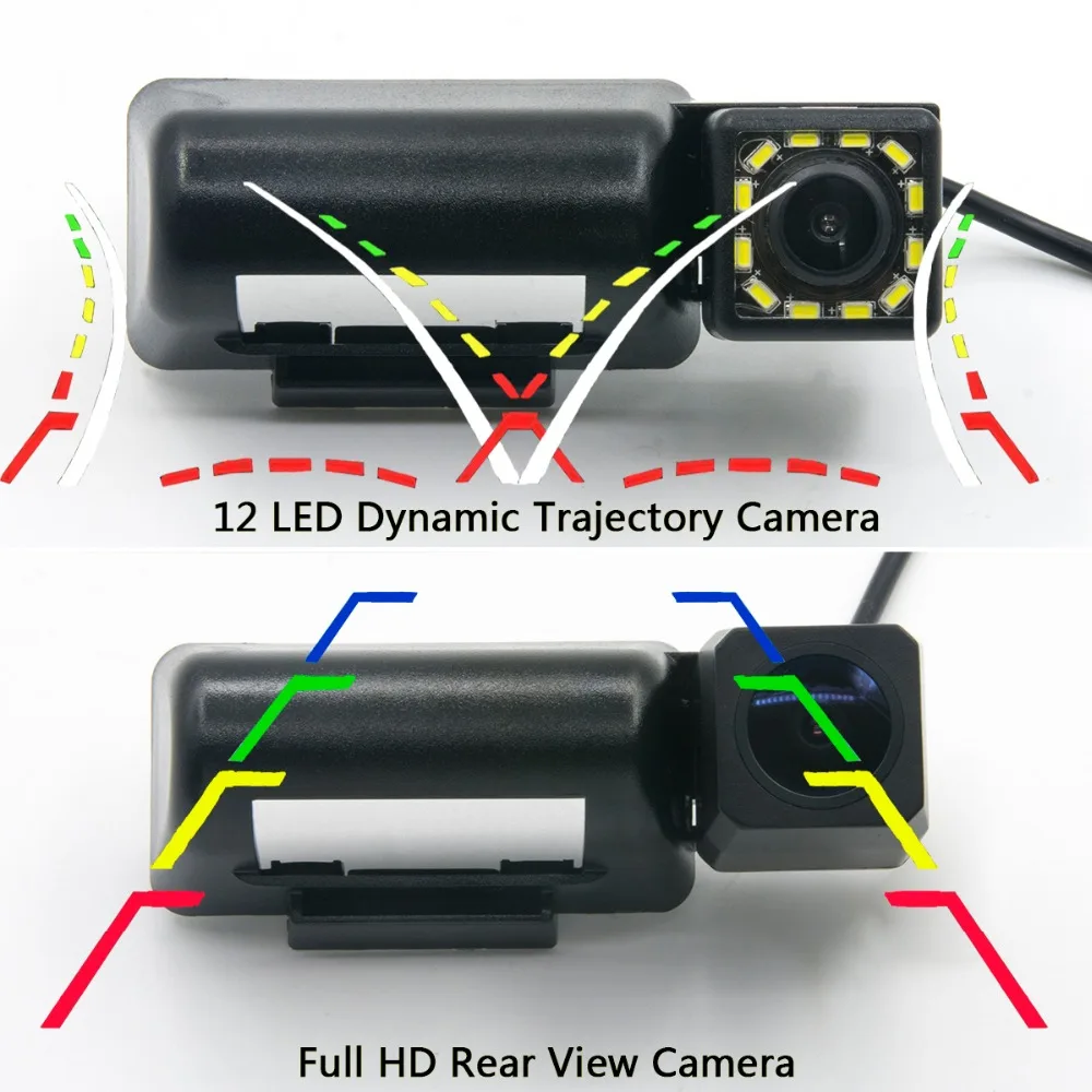 12 Светодиодный интеллигентая(ый) динамический траектории заднего вида Камера Обратный Парковка Камера для Ford Transit транзита MK6 MK7 2000-2013