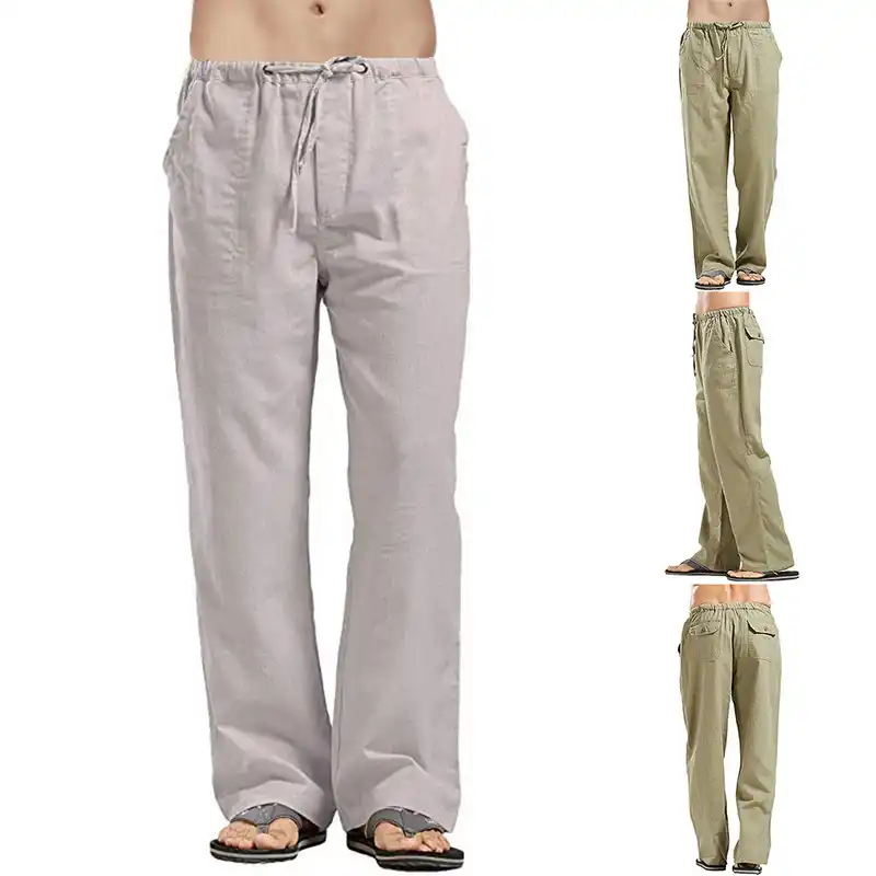 mens casual linen trousers