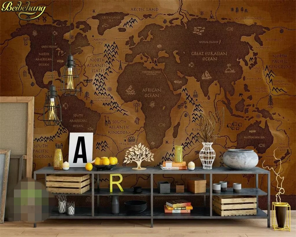 

beibehang Custom photo 3D wallpaper mural retro world map background wall painting papel de parede wall papers home decor