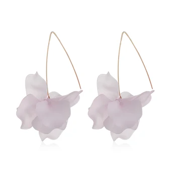 

1 Pair 2019 New Designs Multicolored Fashion Resin Flower Long Earrings Bohemia Handmade Petal Dangle Earrings For Women Gift