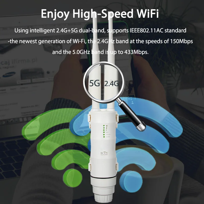 Easyidea Открытый WiFi ретранслятор 2.4 г+ 5 ГГц Беспроводной WiFi Усилители домашние с AP WISP AC600 27dBm wifi роутер высокого мощность WiFi Extender