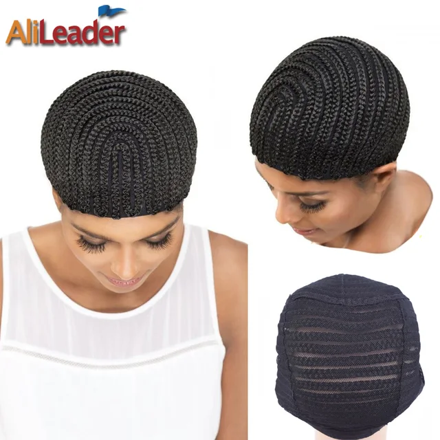 Special Price Own Factory Selling Cornrow Wig Caps For Making Wigs Black Color Freetress Braid Cap For Make Wig Quality Crochet Wig Cap 2Pcs