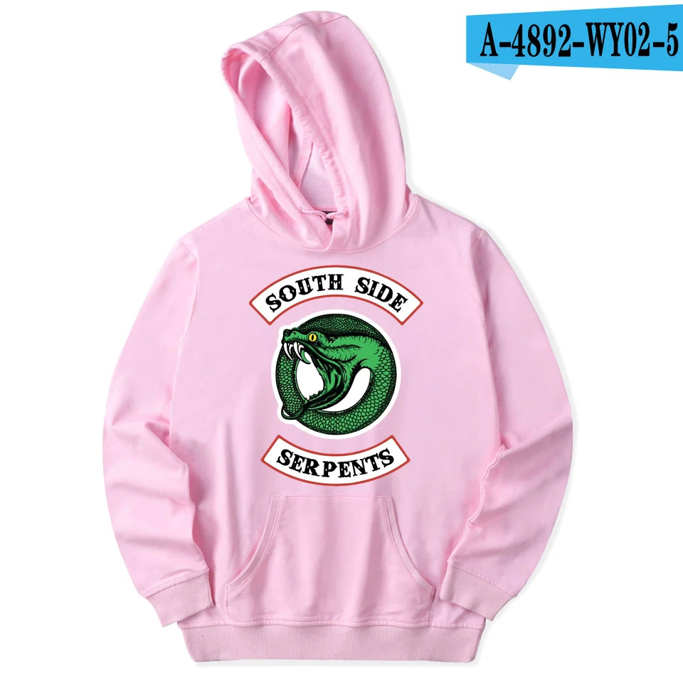 luckyfridayf Riverdale cotton oversized Hoodie sweatshirt south side serpents TV Drama Men/Women Streetwear Casual jacket coat - Цвет: A4892-WY02