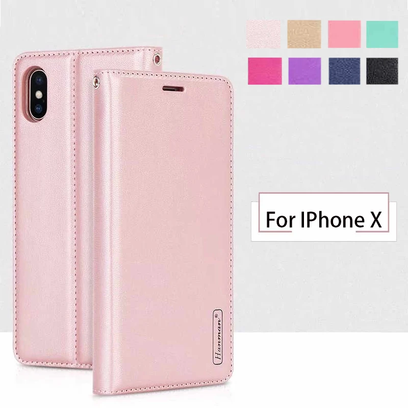 

Genuine Leather Wallet Flip Case Cover For Apple IPhone X 7 8 Plus Mobile Phone Bags Coque funda Bussiness Style Cover