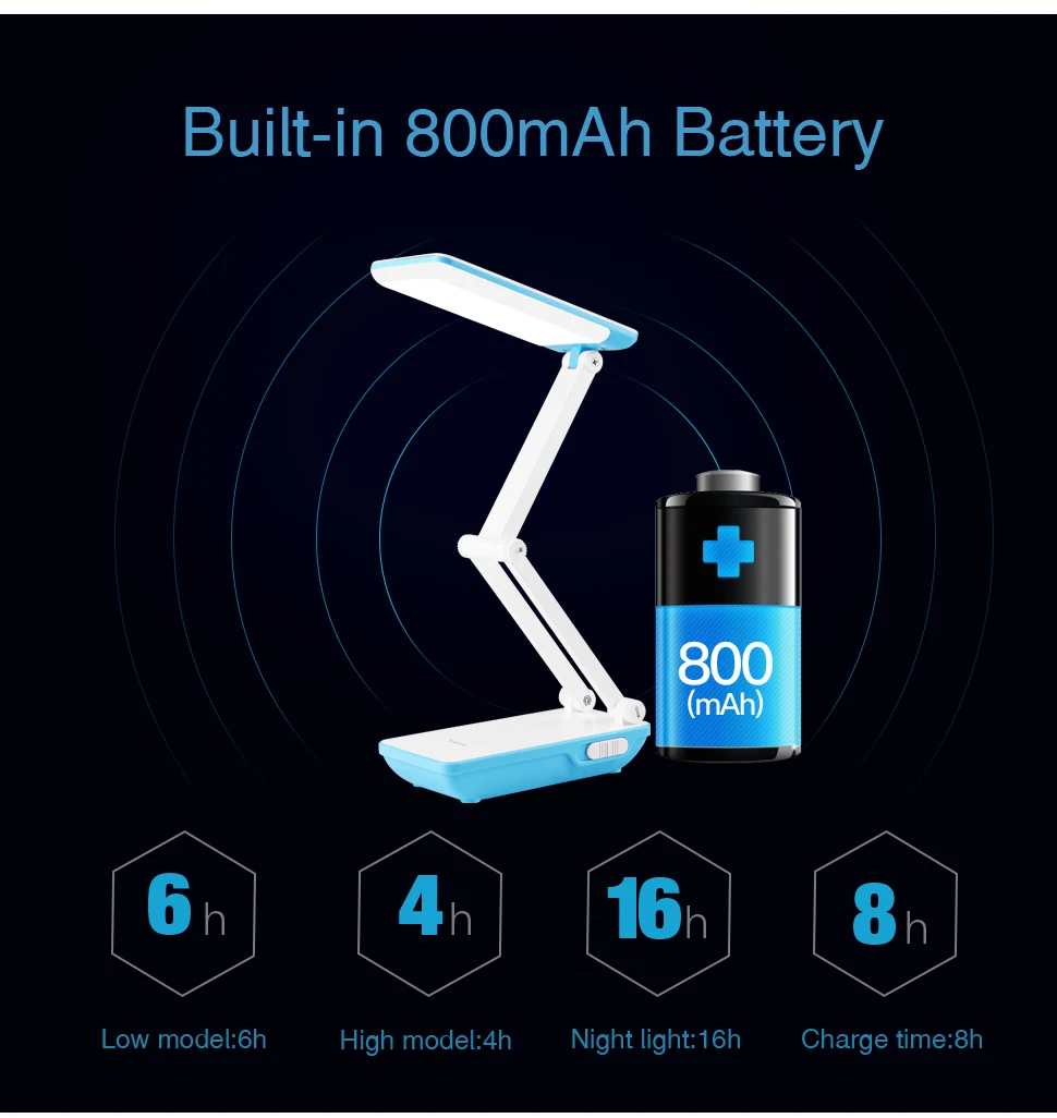 YAGE настольная лампа Складная Настольная лампа светодиодный настольная лампа 3-Слои тела 800 мА/ч, Батарея Настольный Светильник Красочные ночник лампа облако
