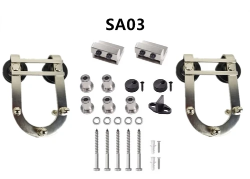 Stainless steel and carbon steel Rustic sliding door fittings kit without rail - Цвет: SA03