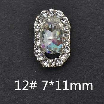 

30pcs/lot Top grade oval 7x11mm crystal k9 colorful AB shining rhinestone for nail art usage rhinestone charms